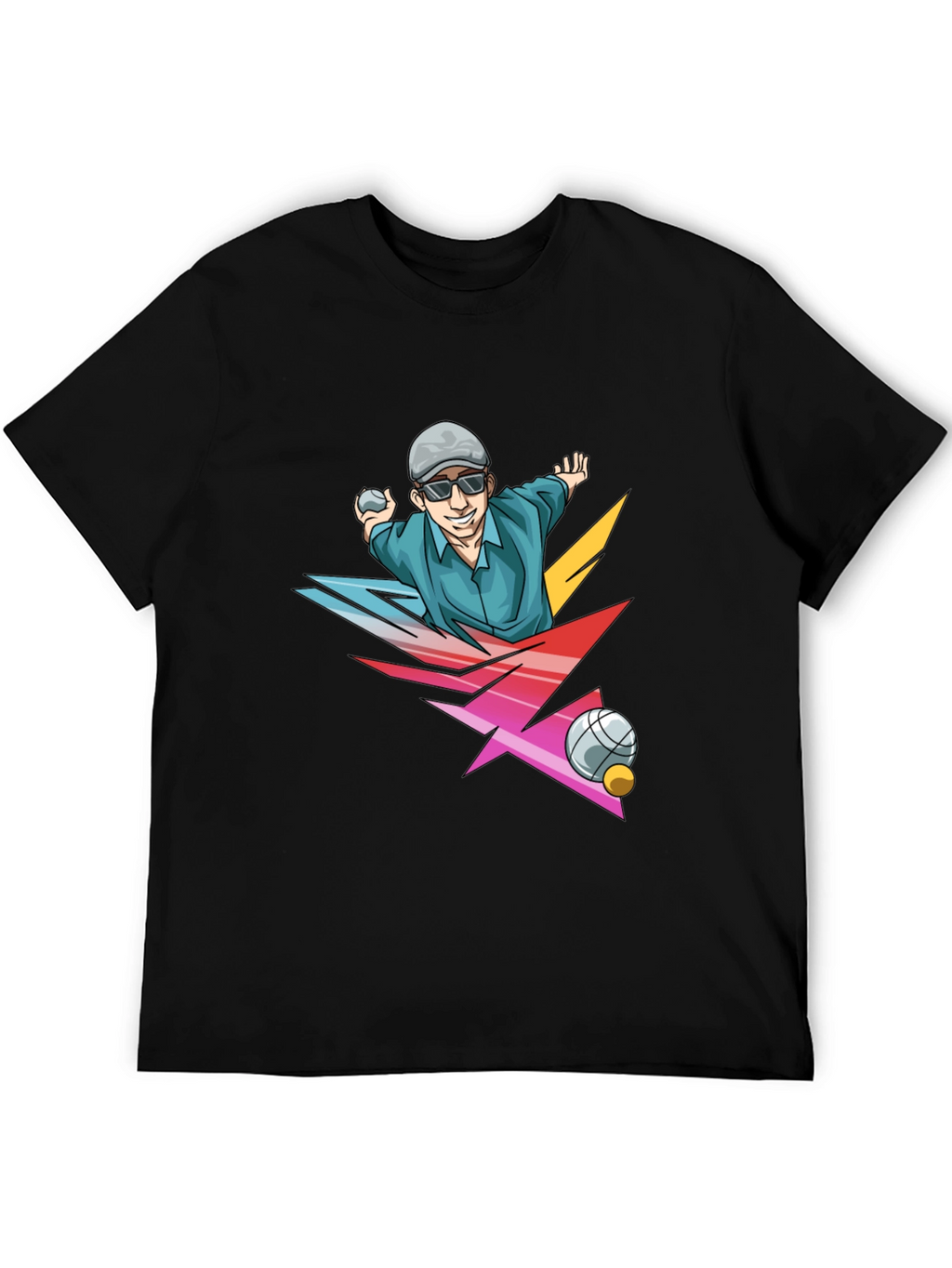 Funky Bocce Ball Graphic T-Shirt