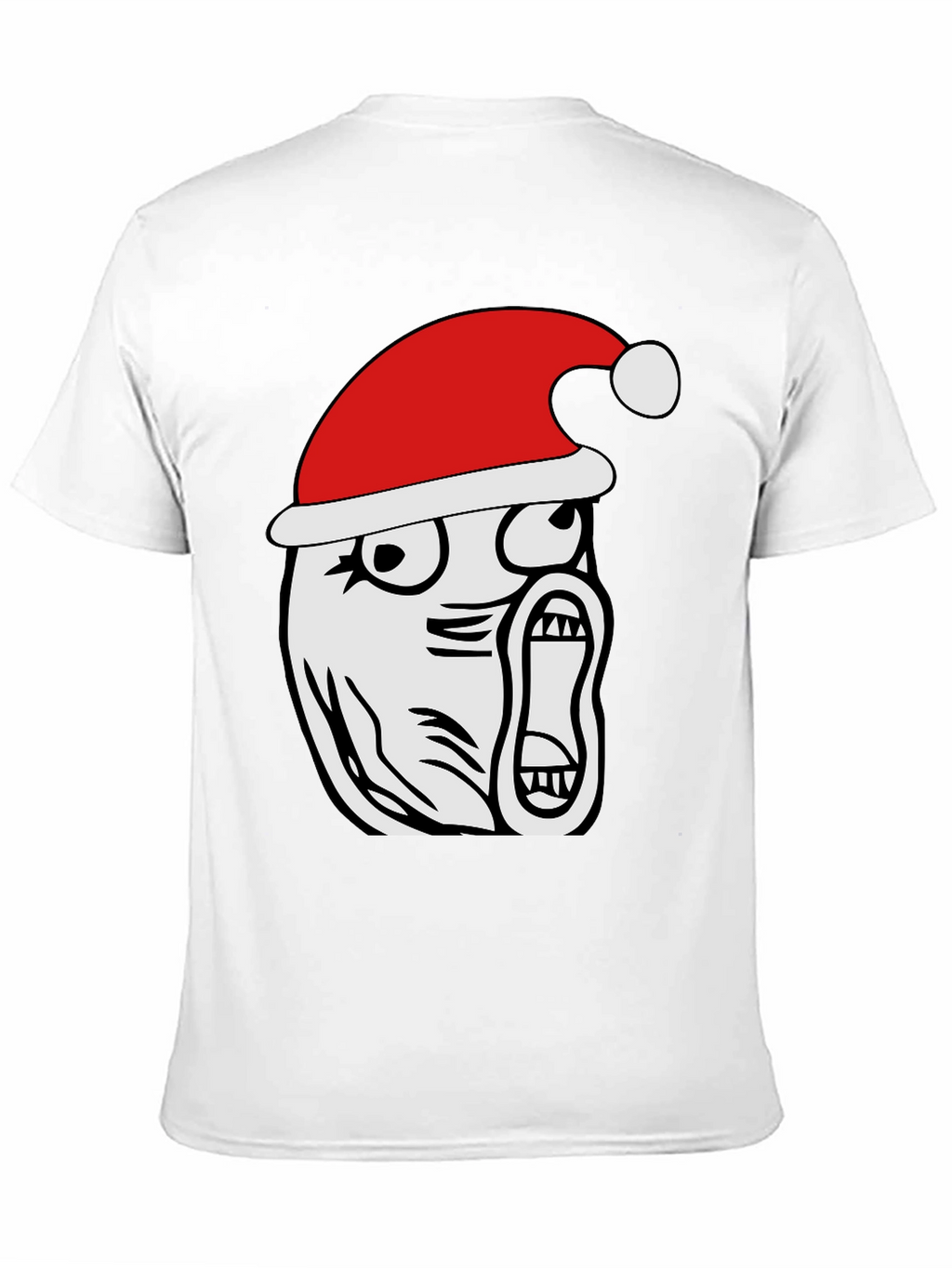 Christmas Rage Face Black T-Shirt