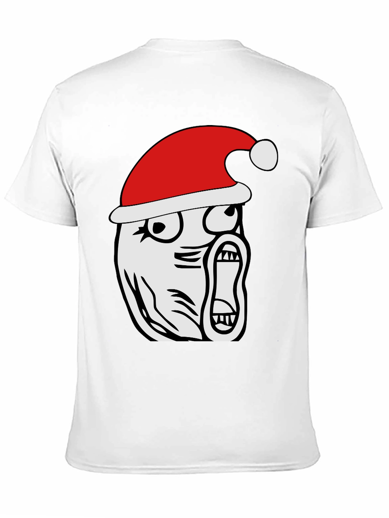 Christmas Rage Face Black T-Shirt