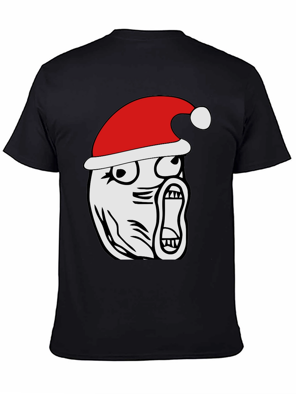 Christmas Rage Face Black T-Shirt