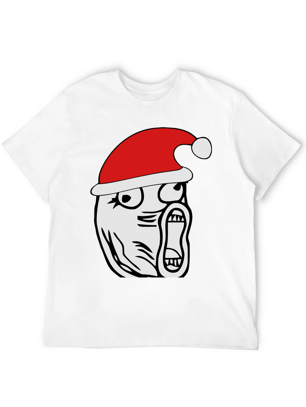 Christmas Rage Face Black T-Shirt