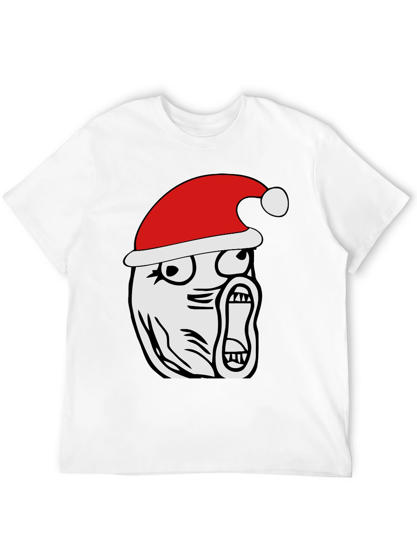 Christmas Rage Face Black T-Shirt