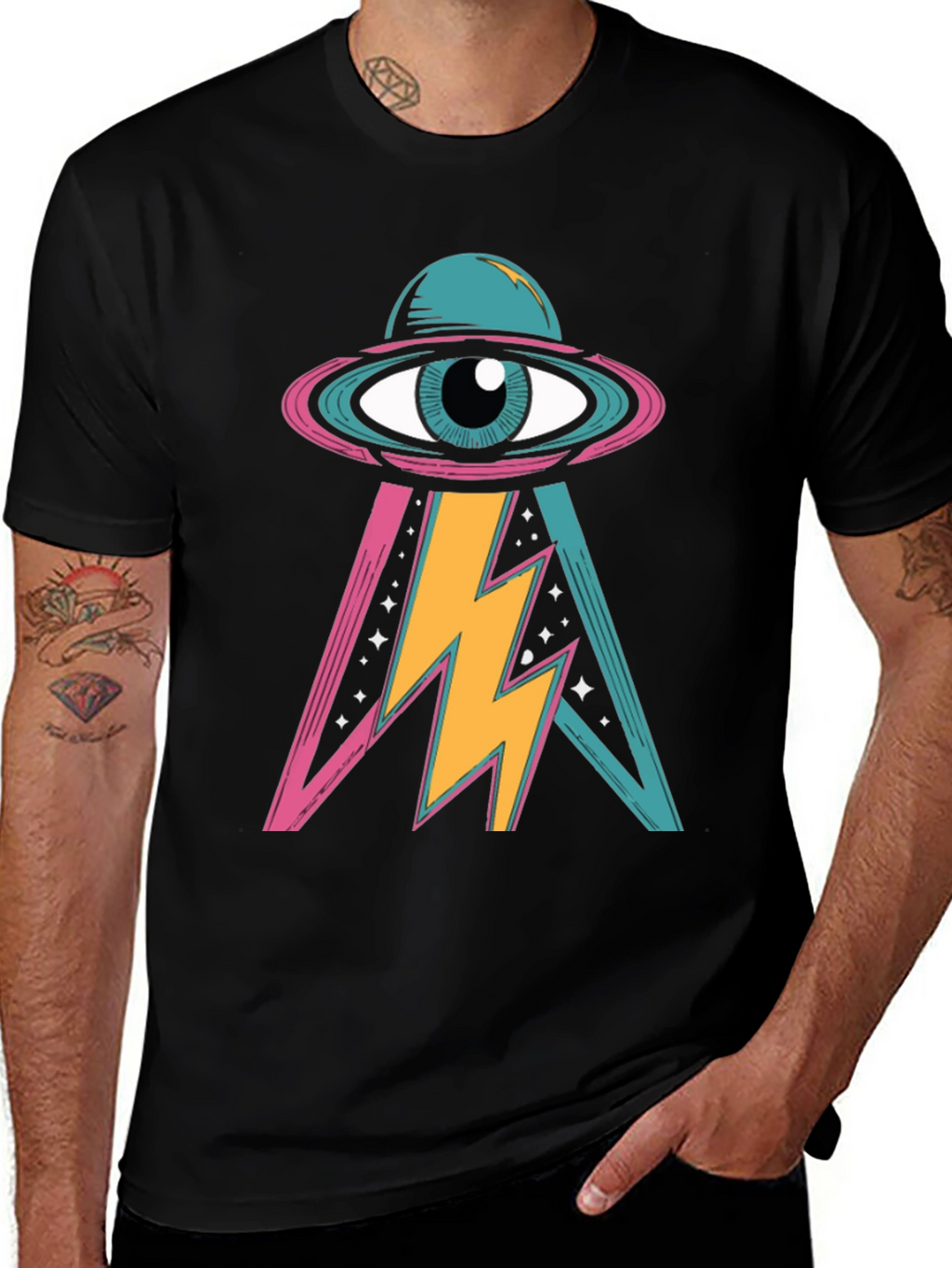 Eye See You Black Graphic T-Shirt