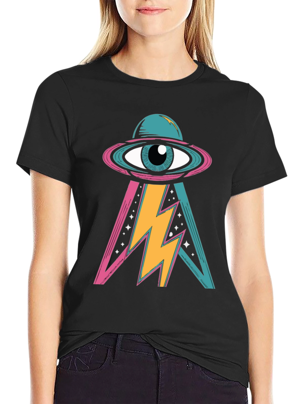 Eye See You Black Graphic T-Shirt