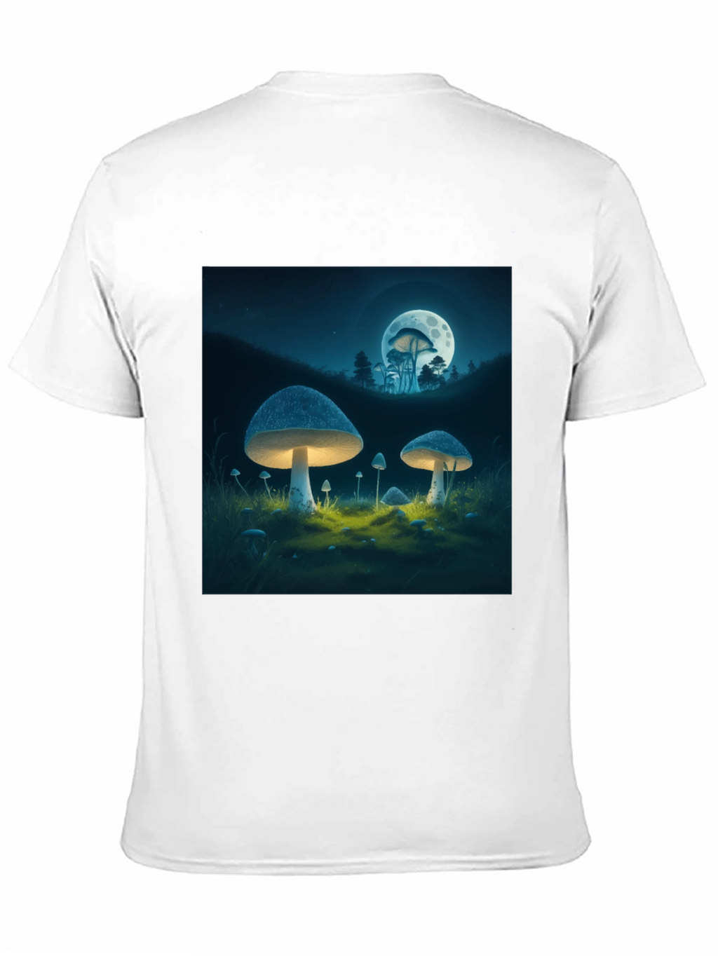 Mushroom Moon Graphic Tee - Black Cotton Blend