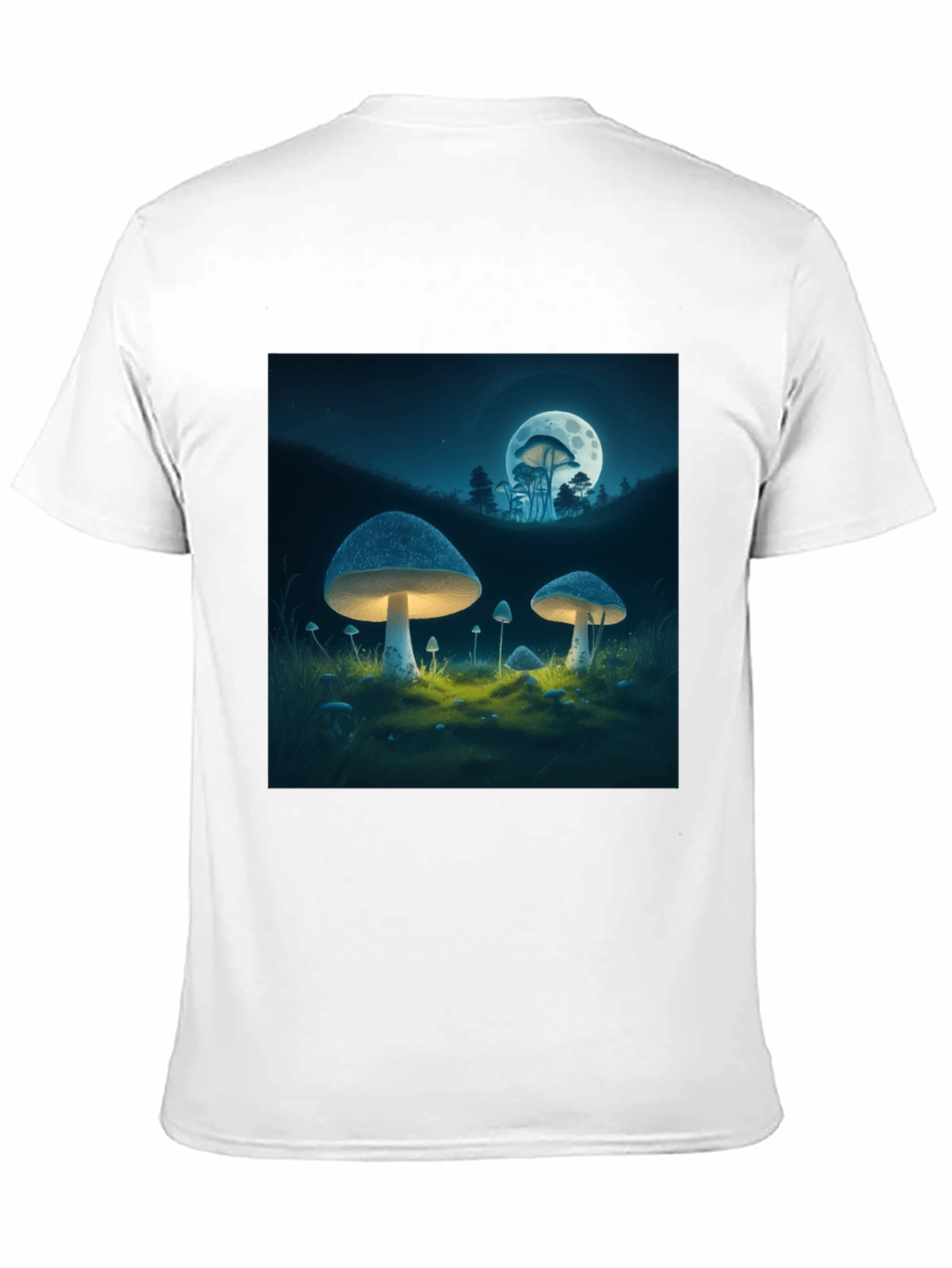 Mushroom Moon Graphic Tee - Black Cotton Blend