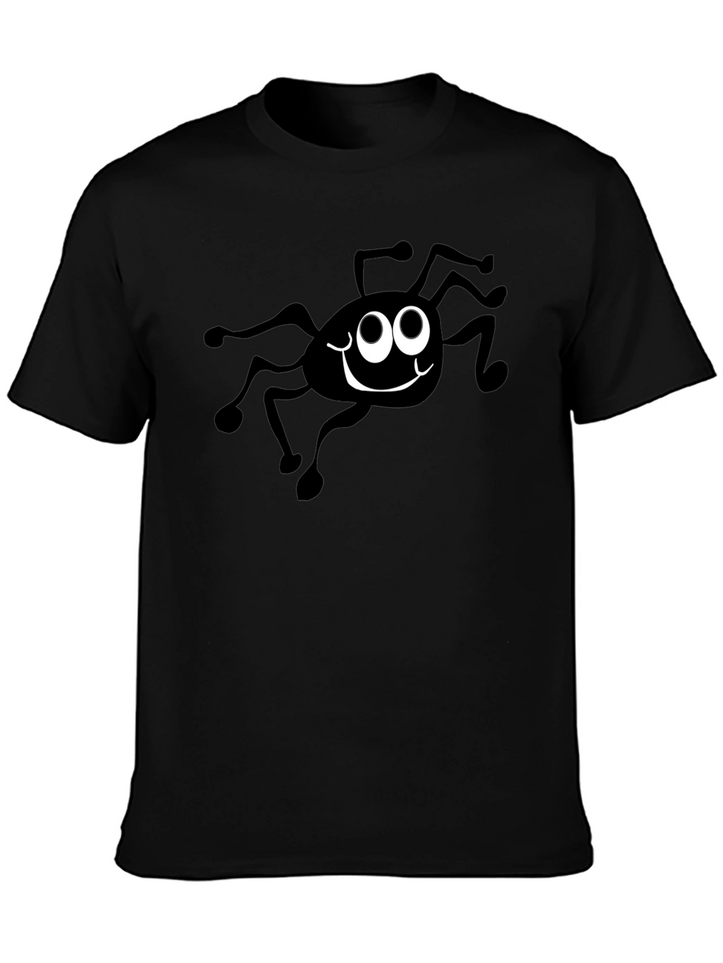 Funny Spider Graphic Black T-Shirt
