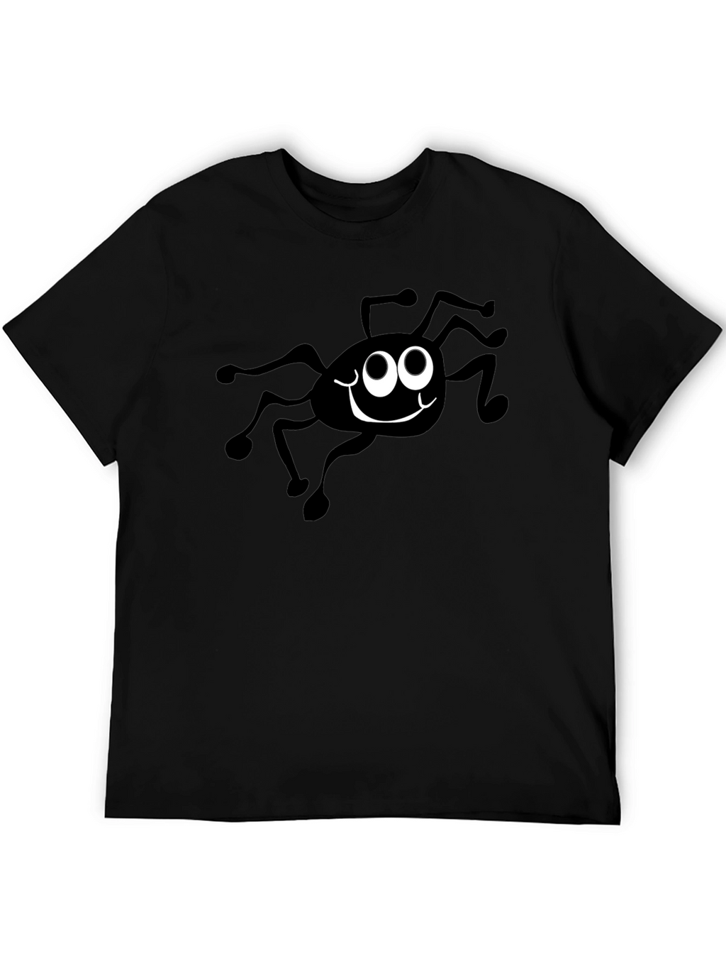 Funny Spider Graphic Black T-Shirt