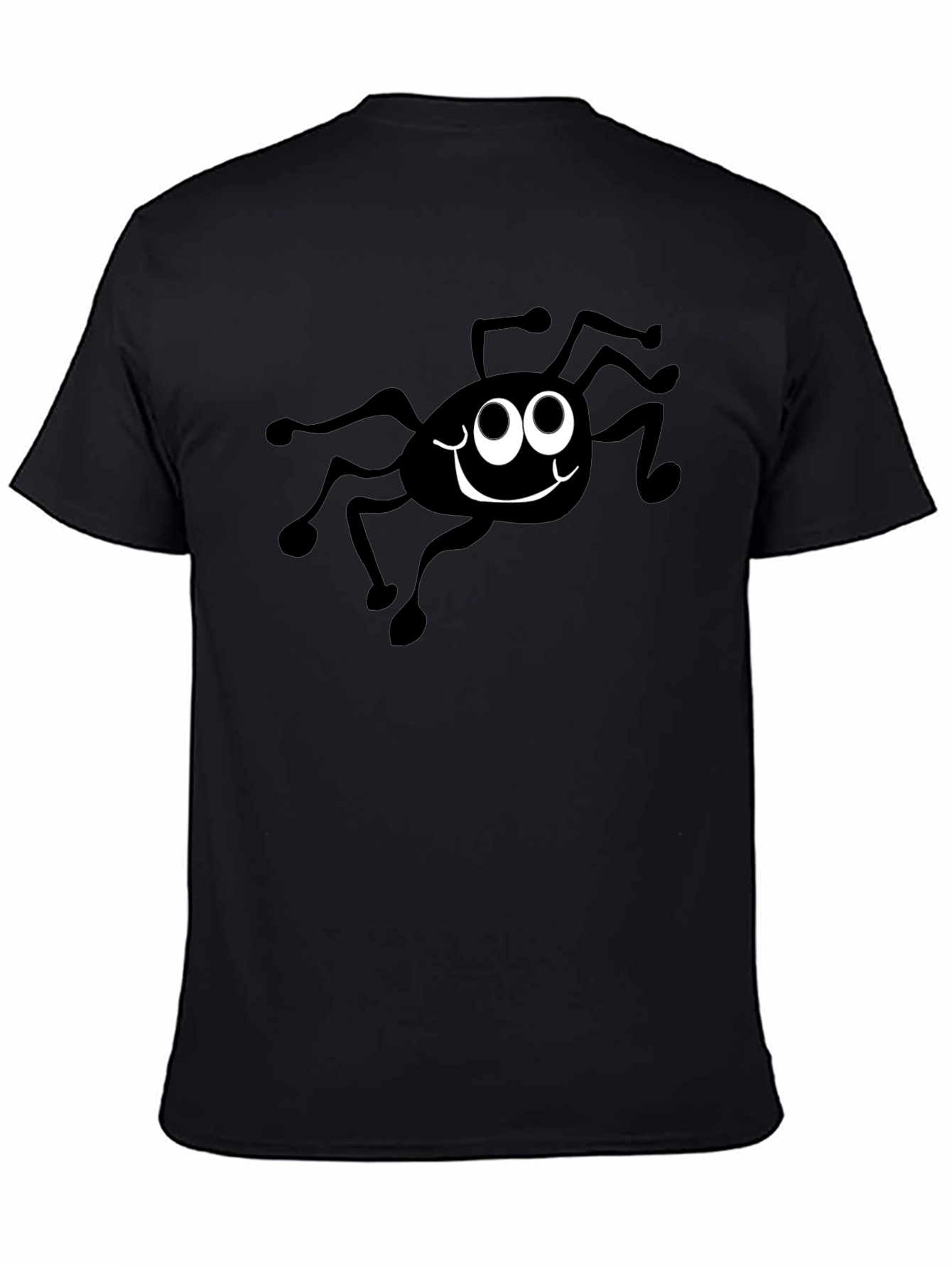 Funny Spider Graphic Black T-Shirt