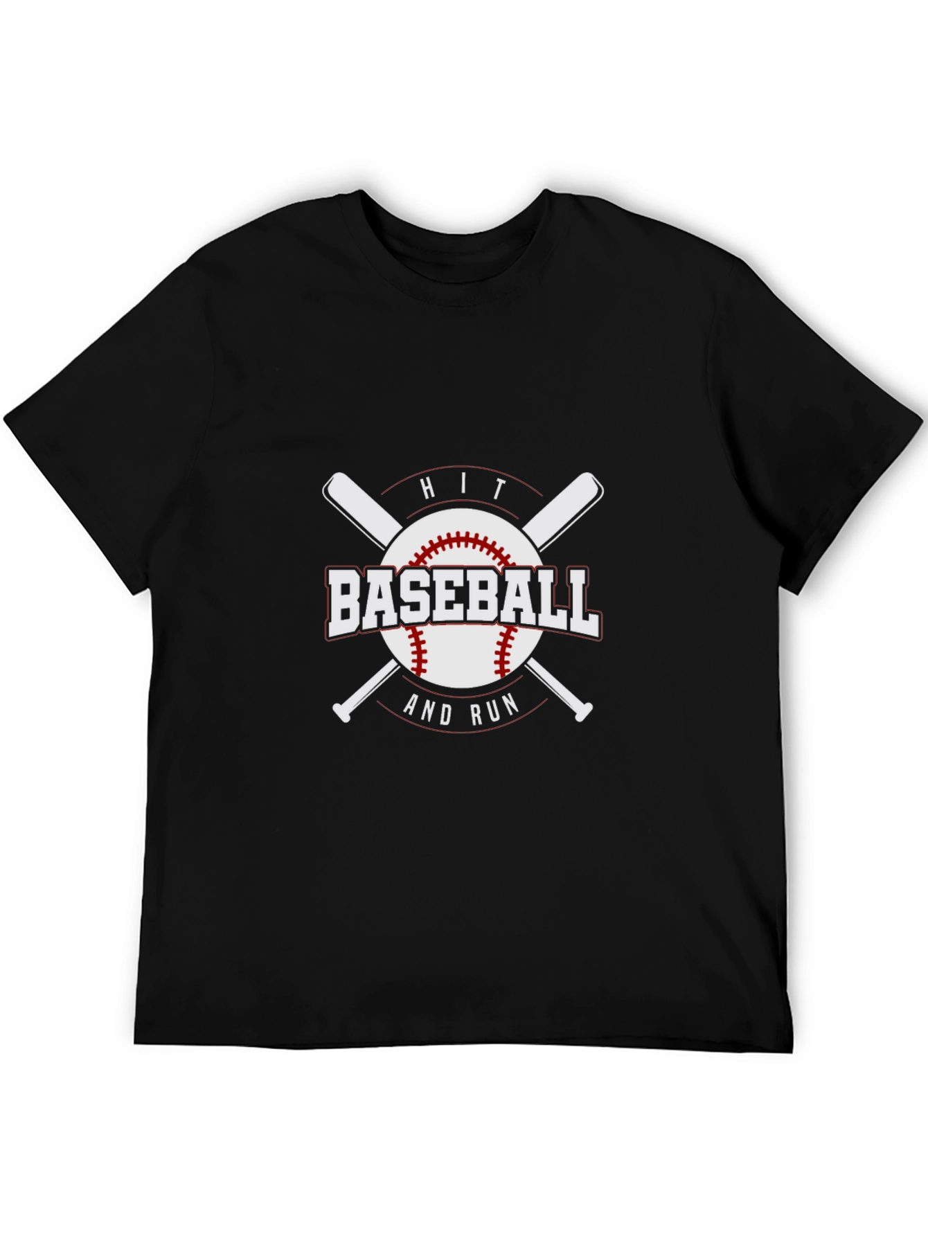Baseball Hit and Run Graphic T-Shirt