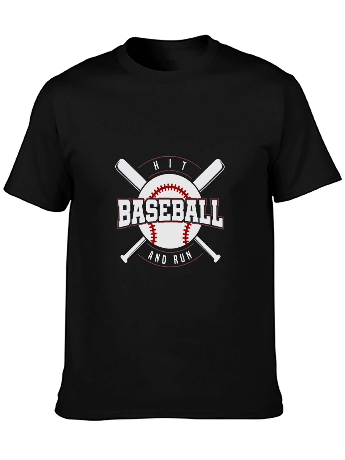 Baseball Hit and Run Graphic T-Shirt