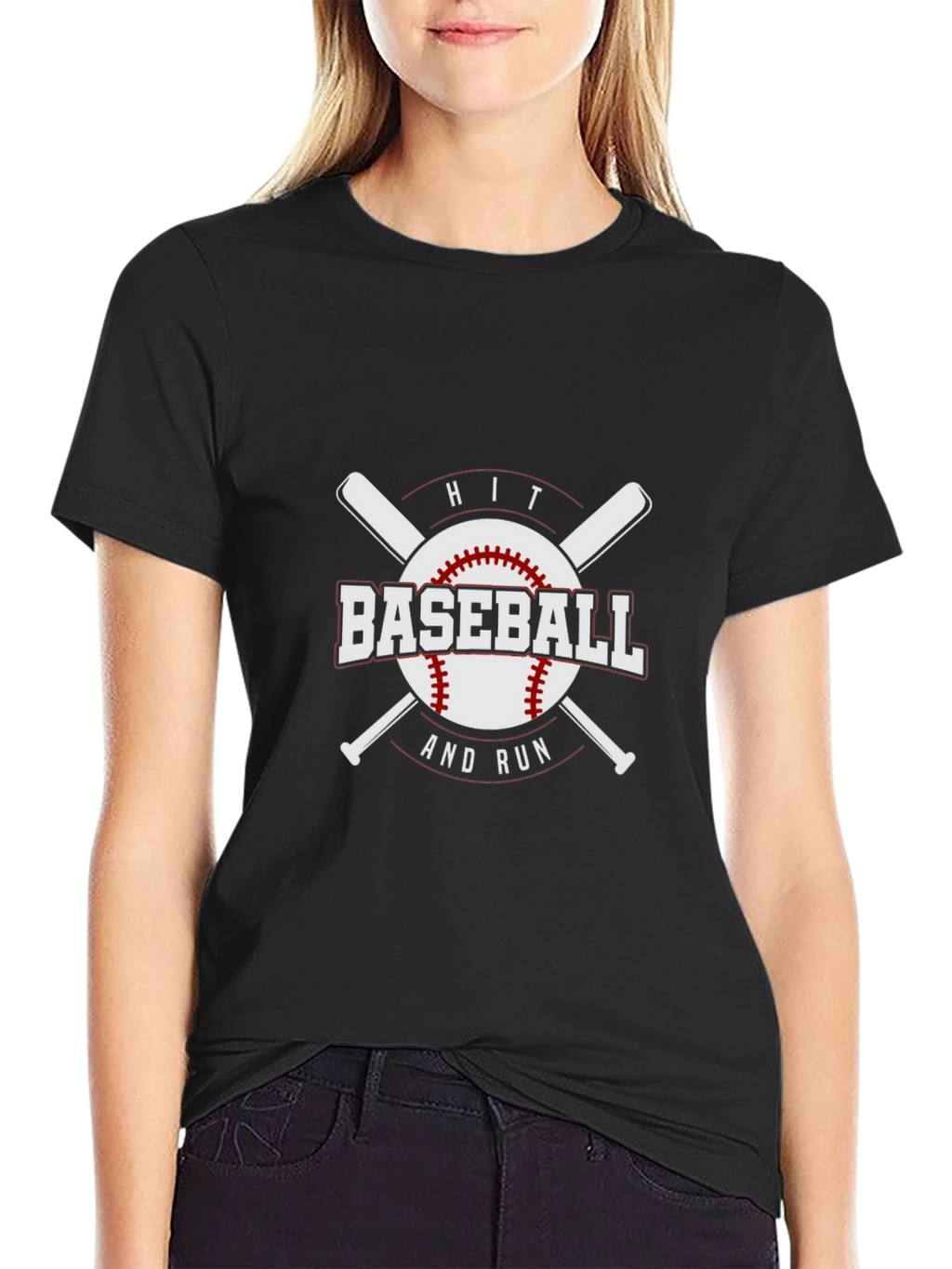 Baseball Hit and Run Graphic T-Shirt
