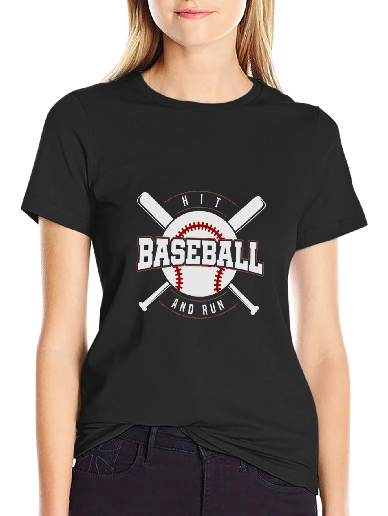 Baseball Hit and Run Graphic T-Shirt