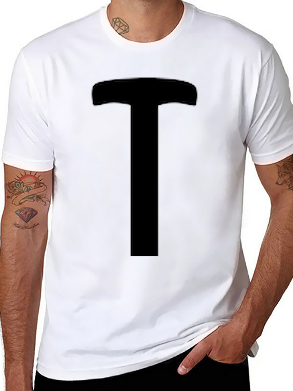 Bold T Graphic Tee - Classic Black Cotton