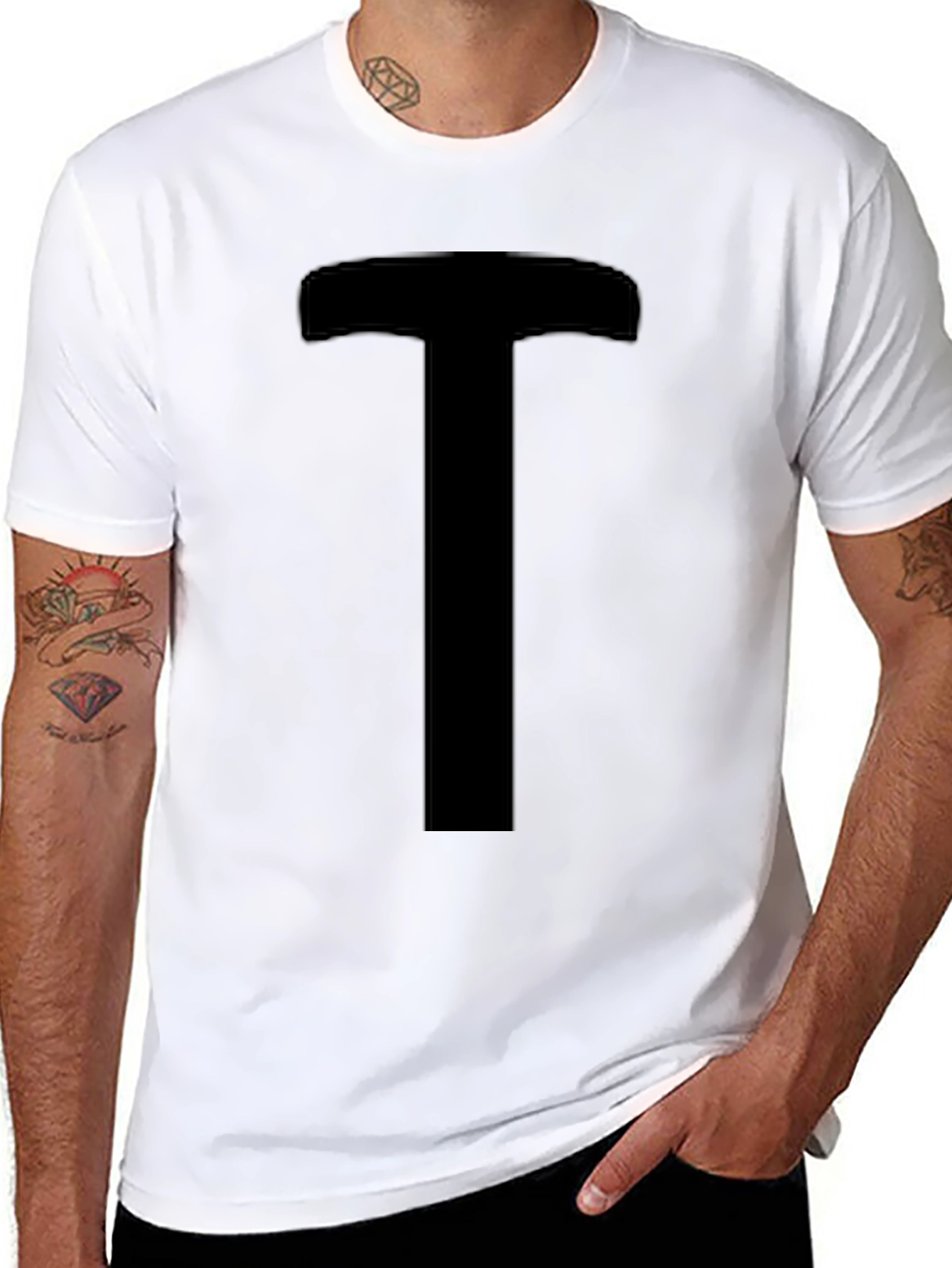 Bold T Graphic Tee - Classic Black Cotton