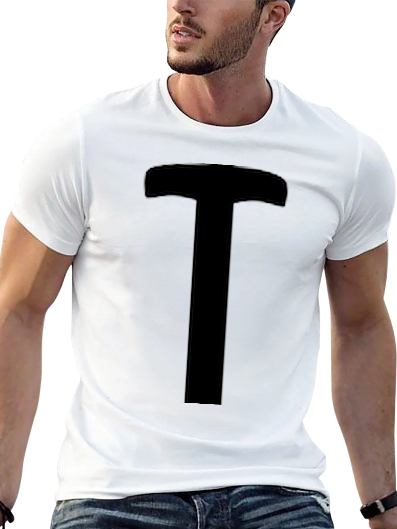 Bold T Graphic Tee - Classic Black Cotton