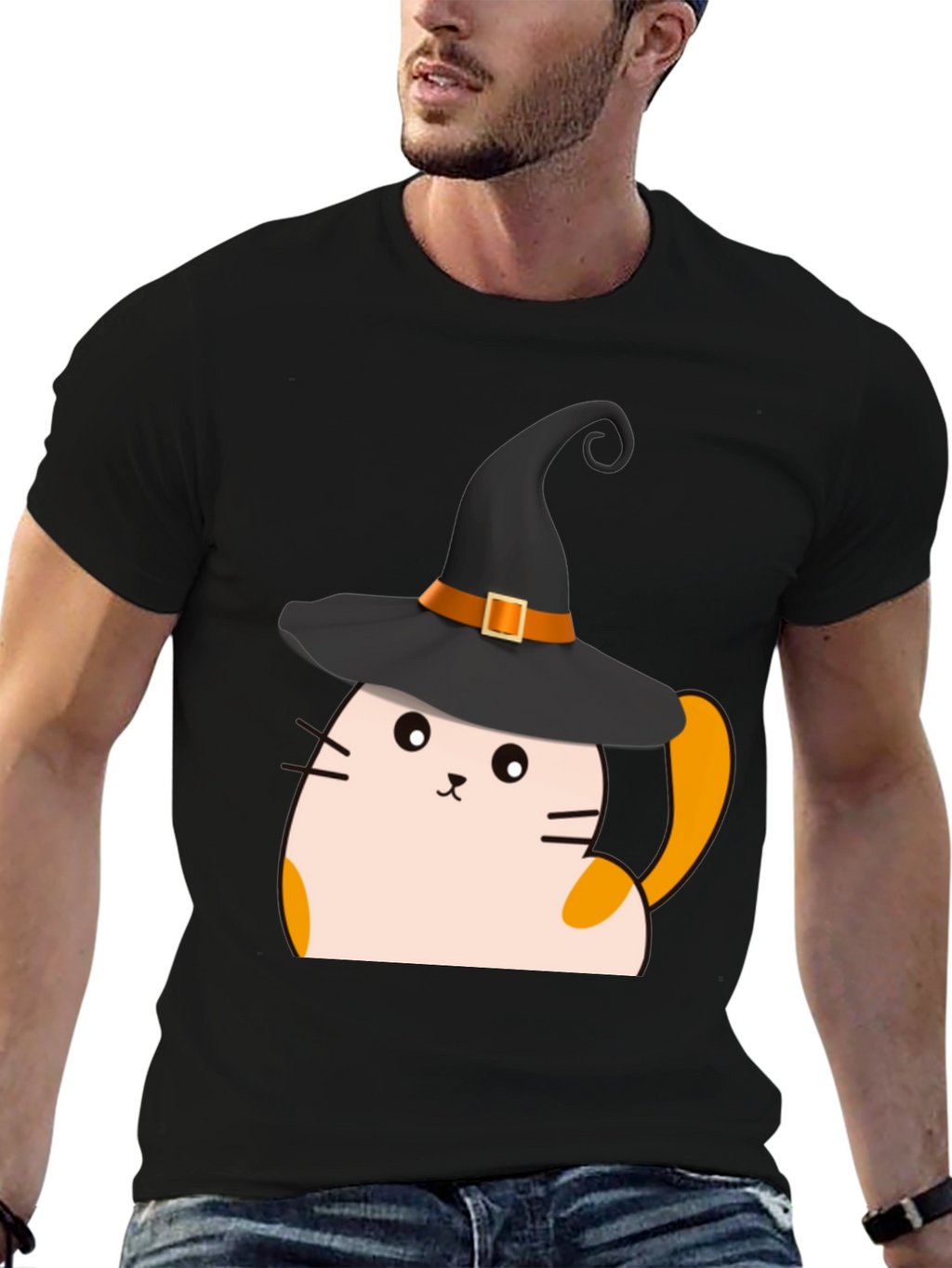 Halloween Cat Witch T-Shirt - Spooky Cute Tee
