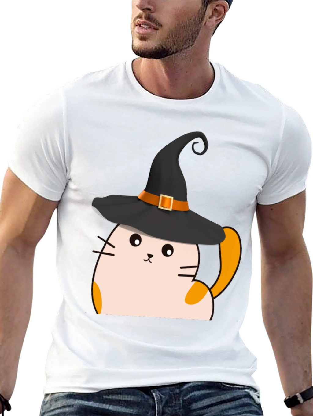 Halloween Cat Witch T-Shirt - Spooky Cute Tee