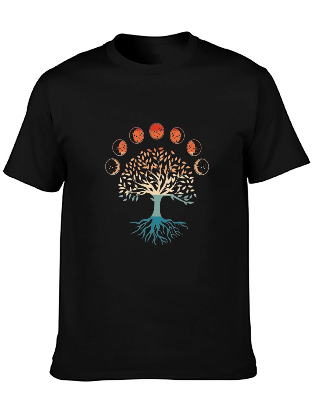 Tree of Life Moon Phases Graphic Tee - Black