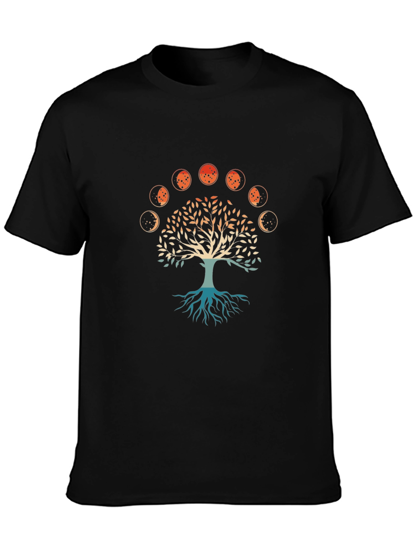 Tree of Life Moon Phases Graphic Tee - Black