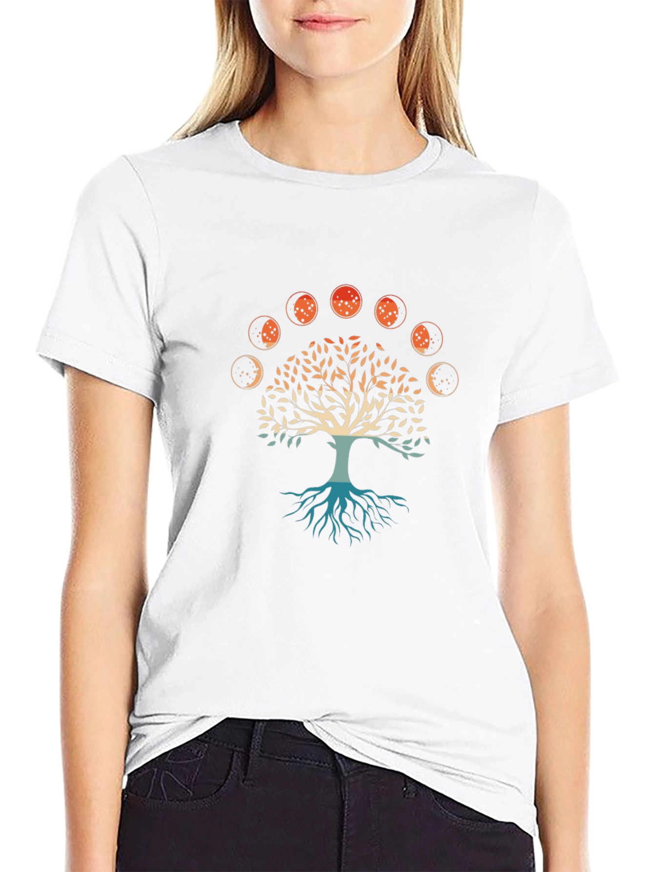 Tree of Life Moon Phases Graphic Tee - Black