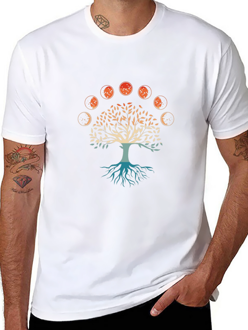 Tree of Life Moon Phases Graphic Tee - Black