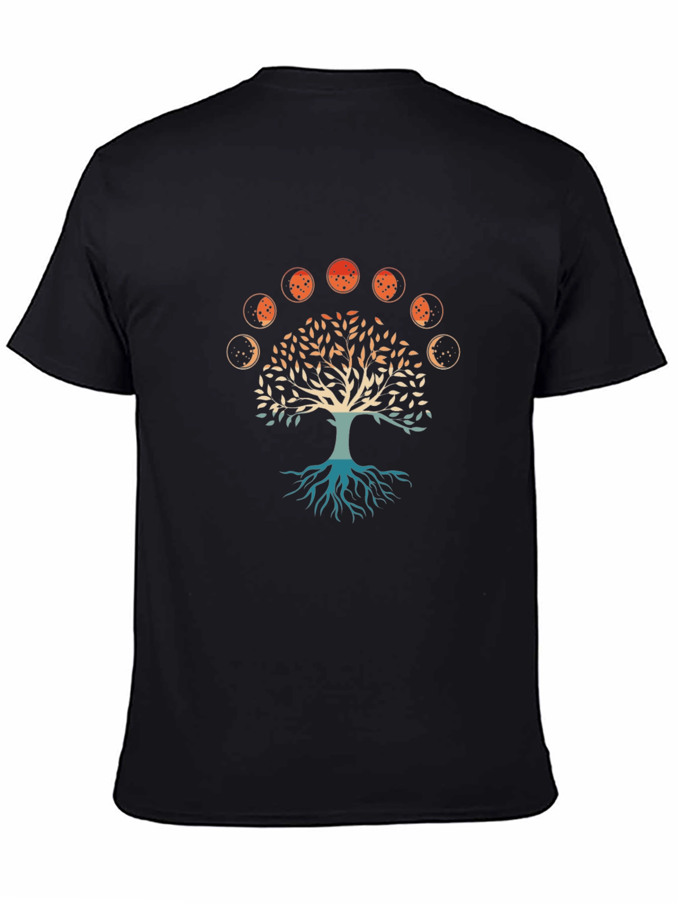 Tree of Life Moon Phases Graphic Tee - Black