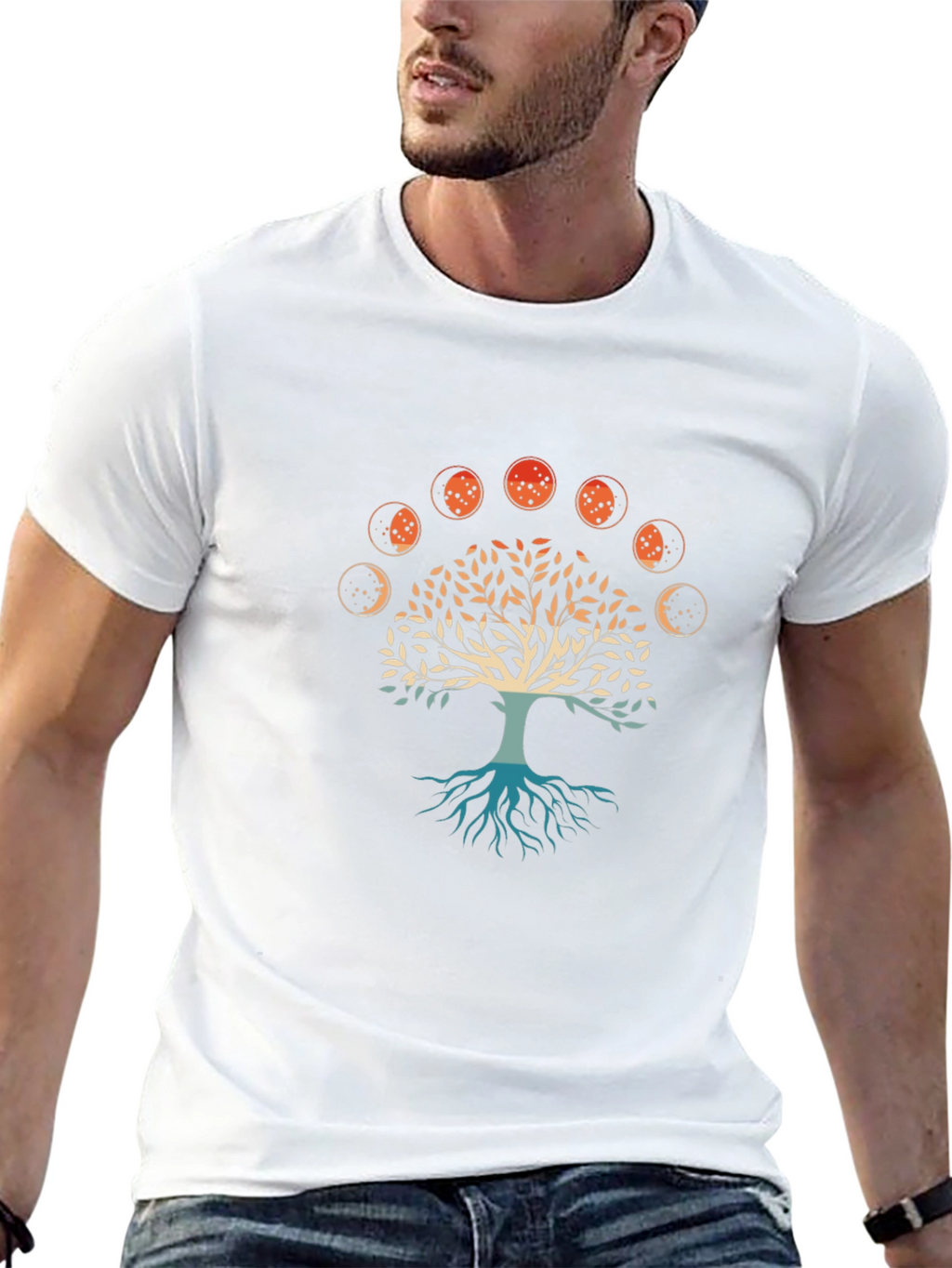 Tree of Life Moon Phases Graphic Tee - Black