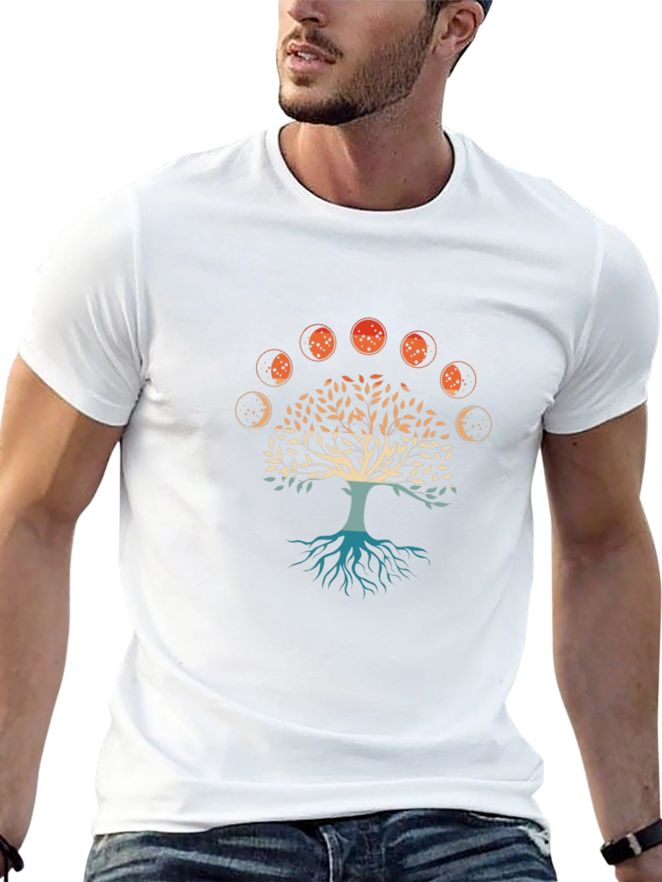 Tree of Life Moon Phases Graphic Tee - Black