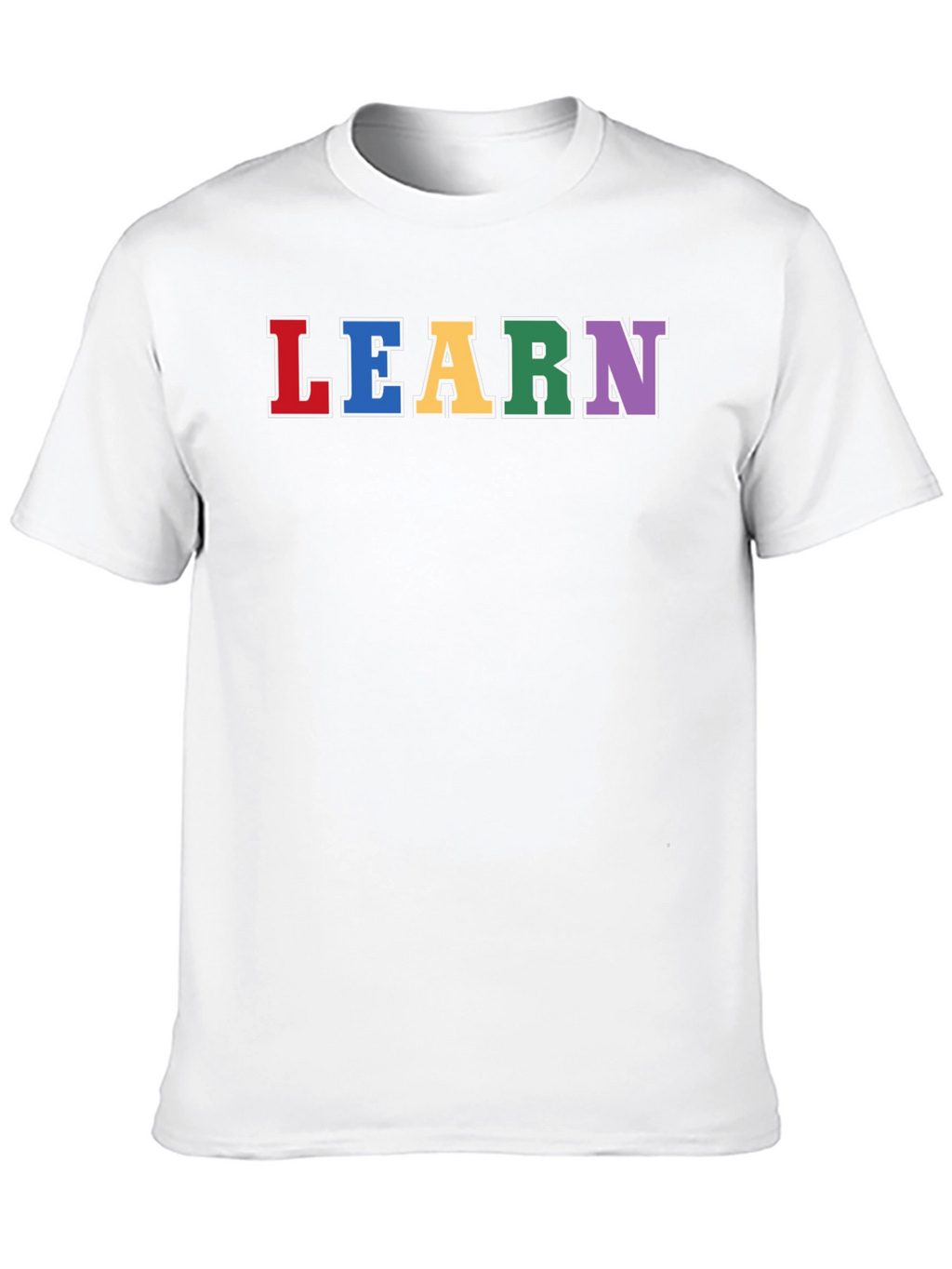 Learn Rainbow Lettering Black T-Shirt