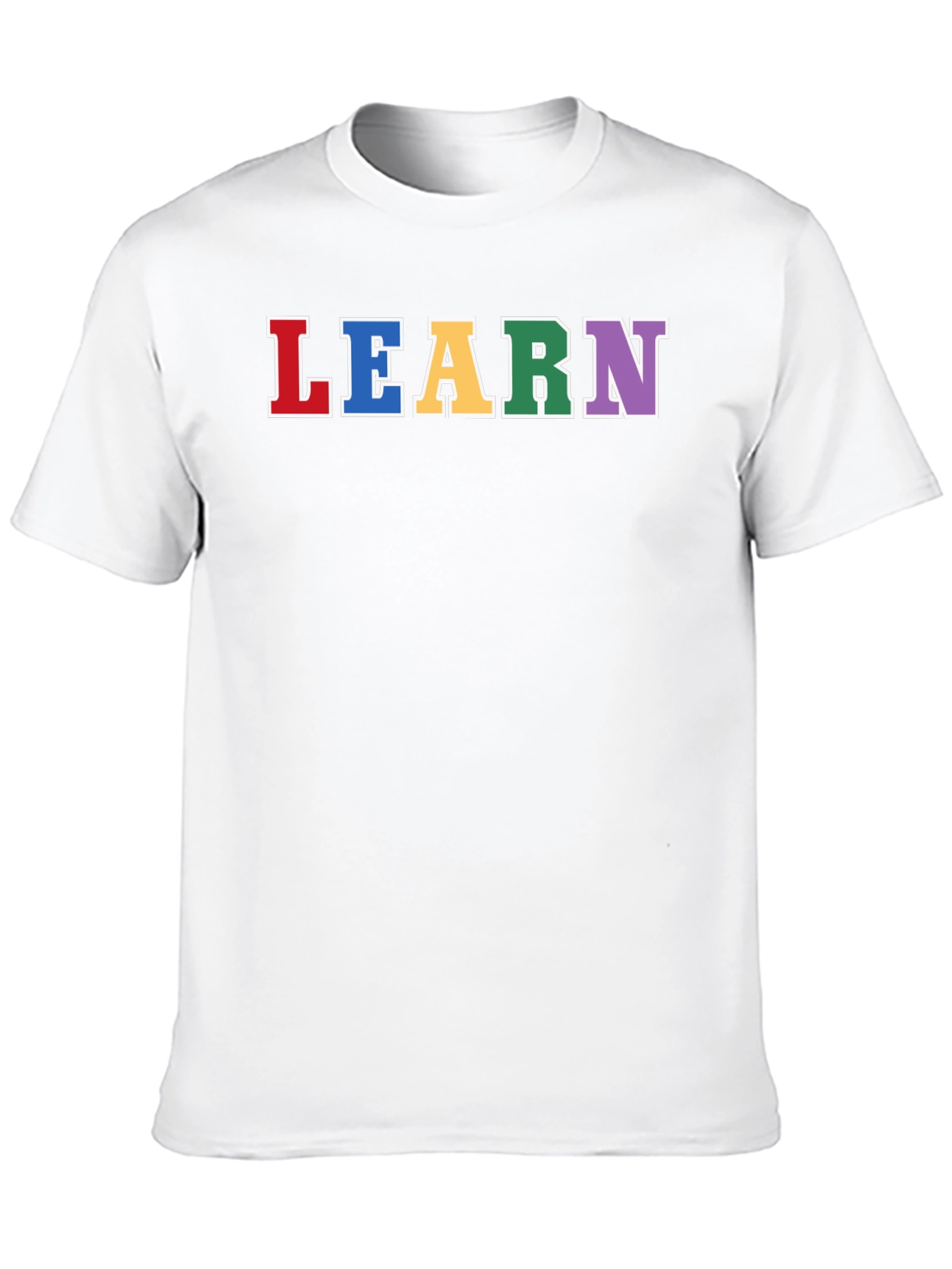 Learn Rainbow Lettering Black T-Shirt