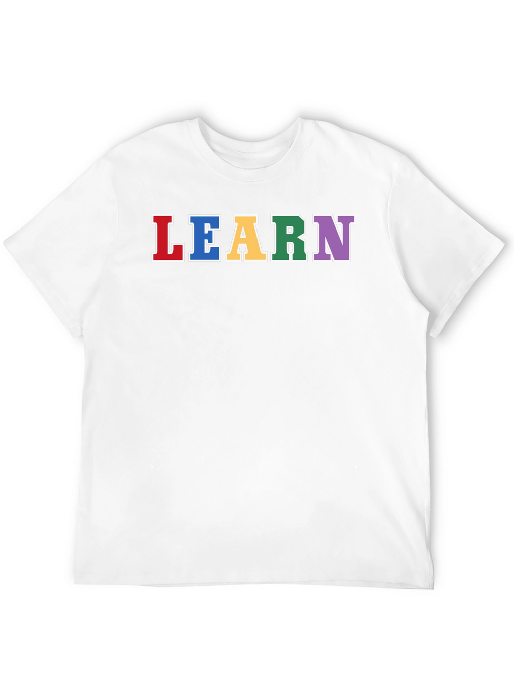 Learn Rainbow Lettering Black T-Shirt