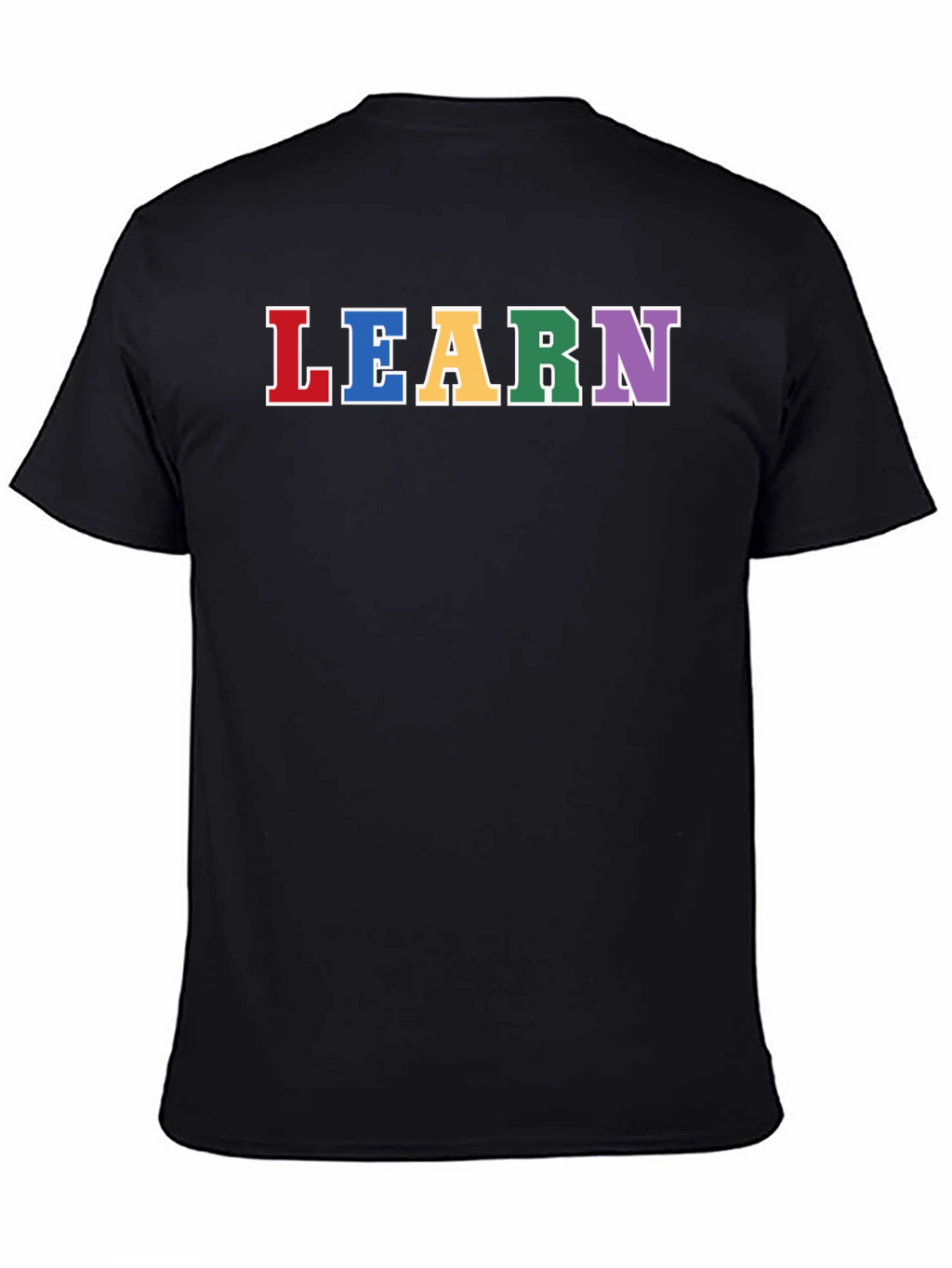 Learn Rainbow Lettering Black T-Shirt