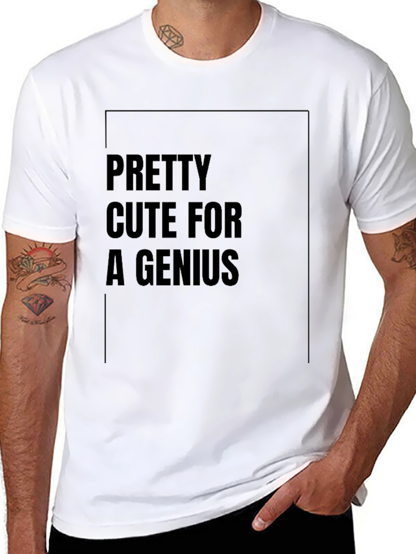 Pretty Cute For A Genius Black Graphic Tee