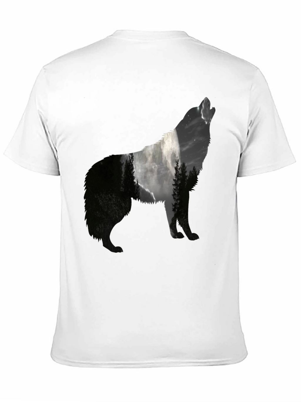 Wolf Silhouette Graphic Tee - Nature Inspired Black T-Shirt