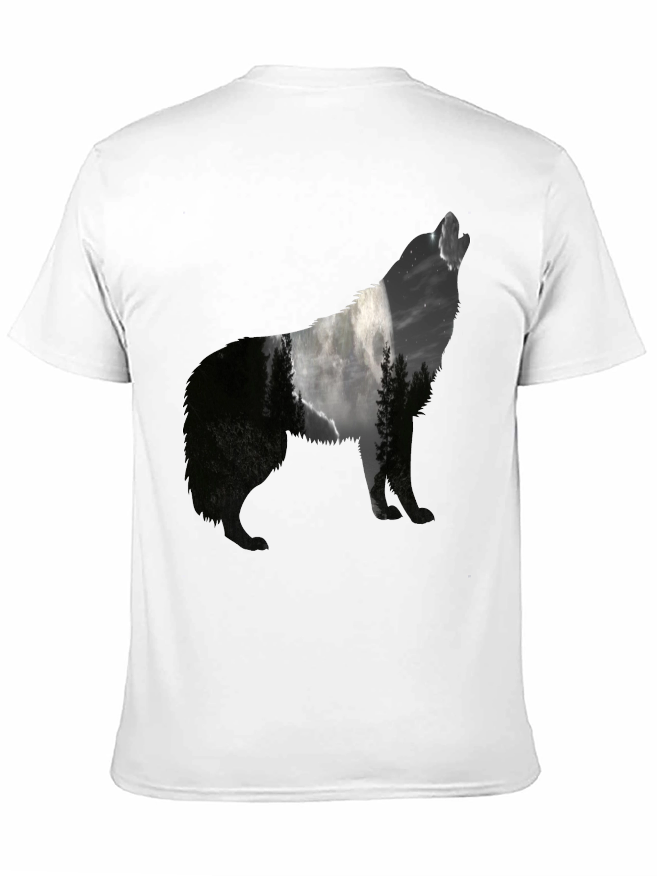 Wolf Silhouette Graphic Tee - Nature Inspired Black T-Shirt