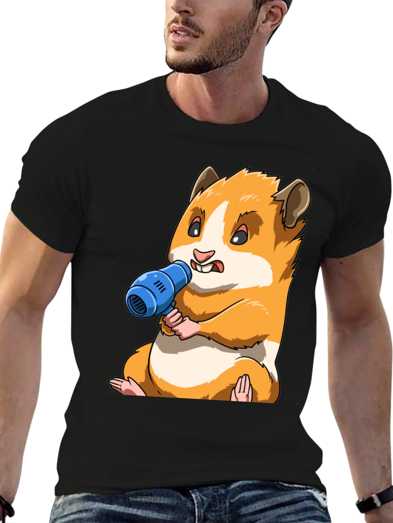 Hamster with Blow Dryer Graphic Tee