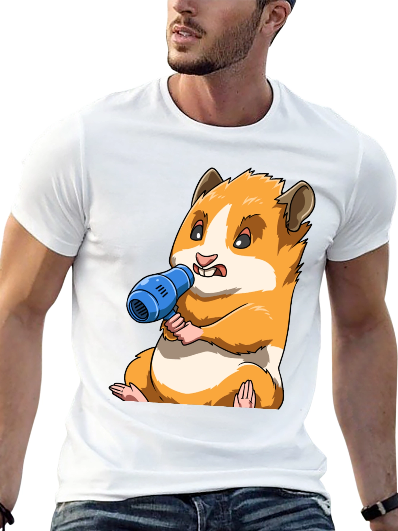 Hamster with Blow Dryer Graphic Tee