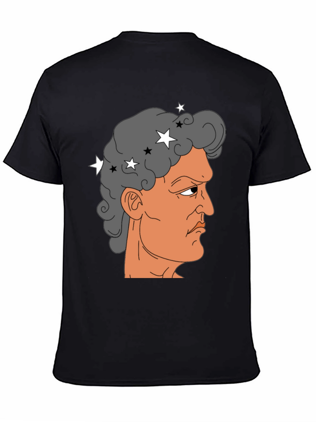 Meme Man Portrait Black Cotton Tee