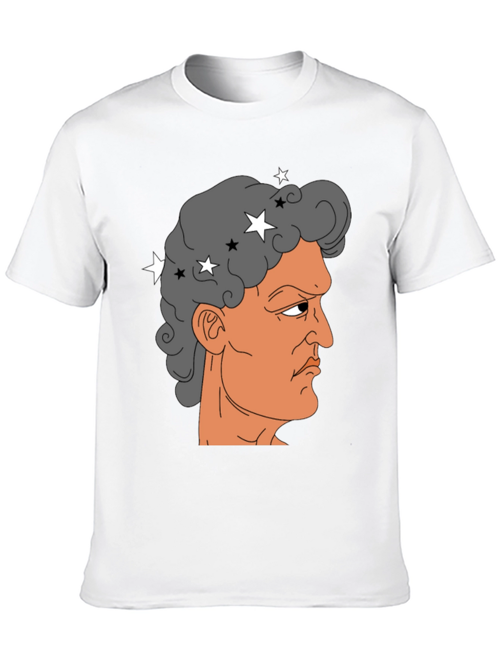 Meme Man Portrait Black Cotton Tee