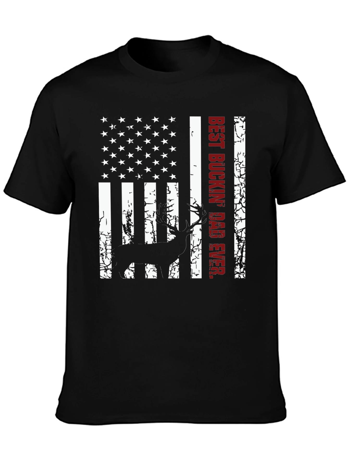 Best Buckin Dad Ever Deer Hunting Flag T-Shirt