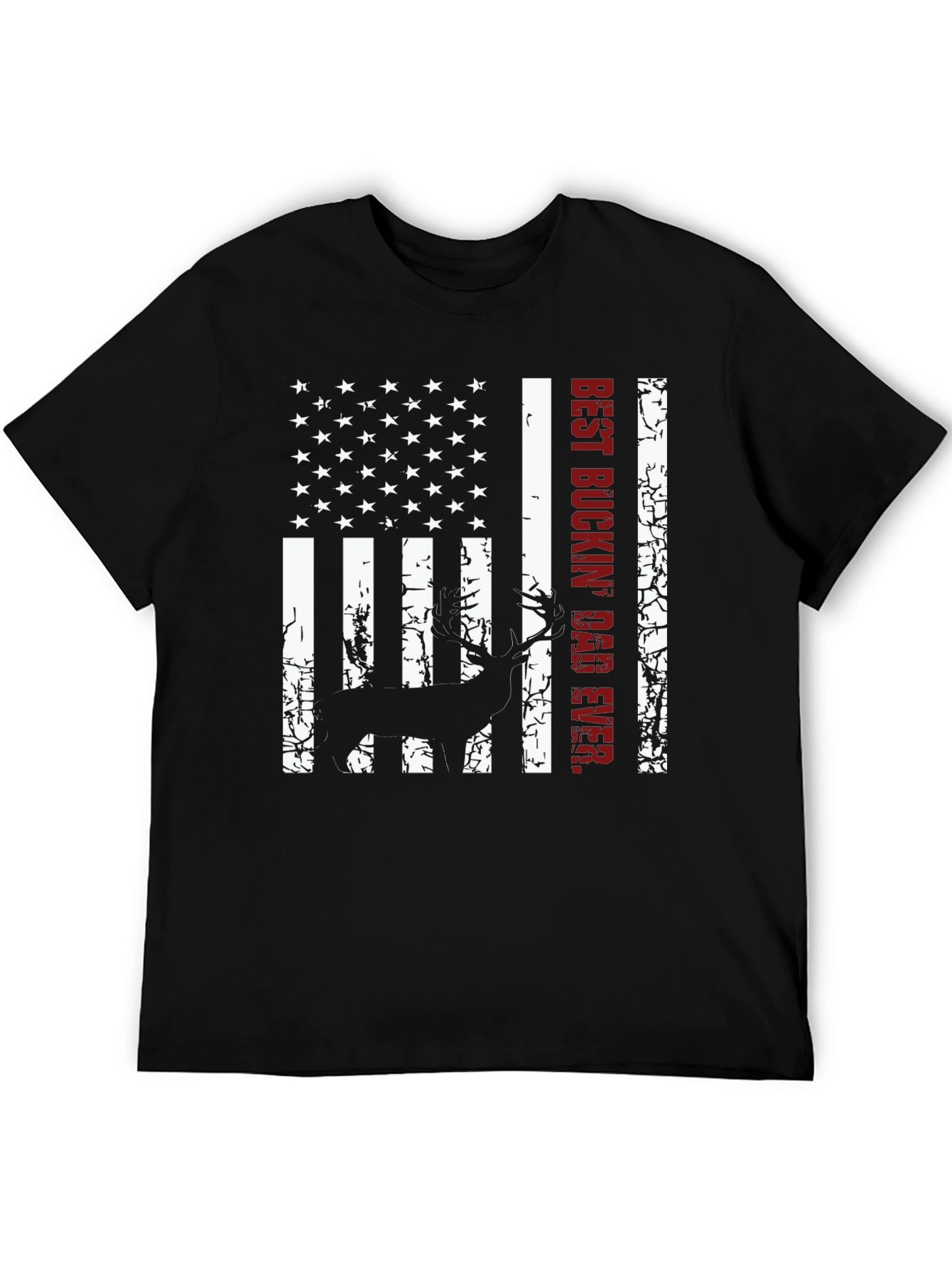 Best Buckin Dad Ever Deer Hunting Flag T-Shirt