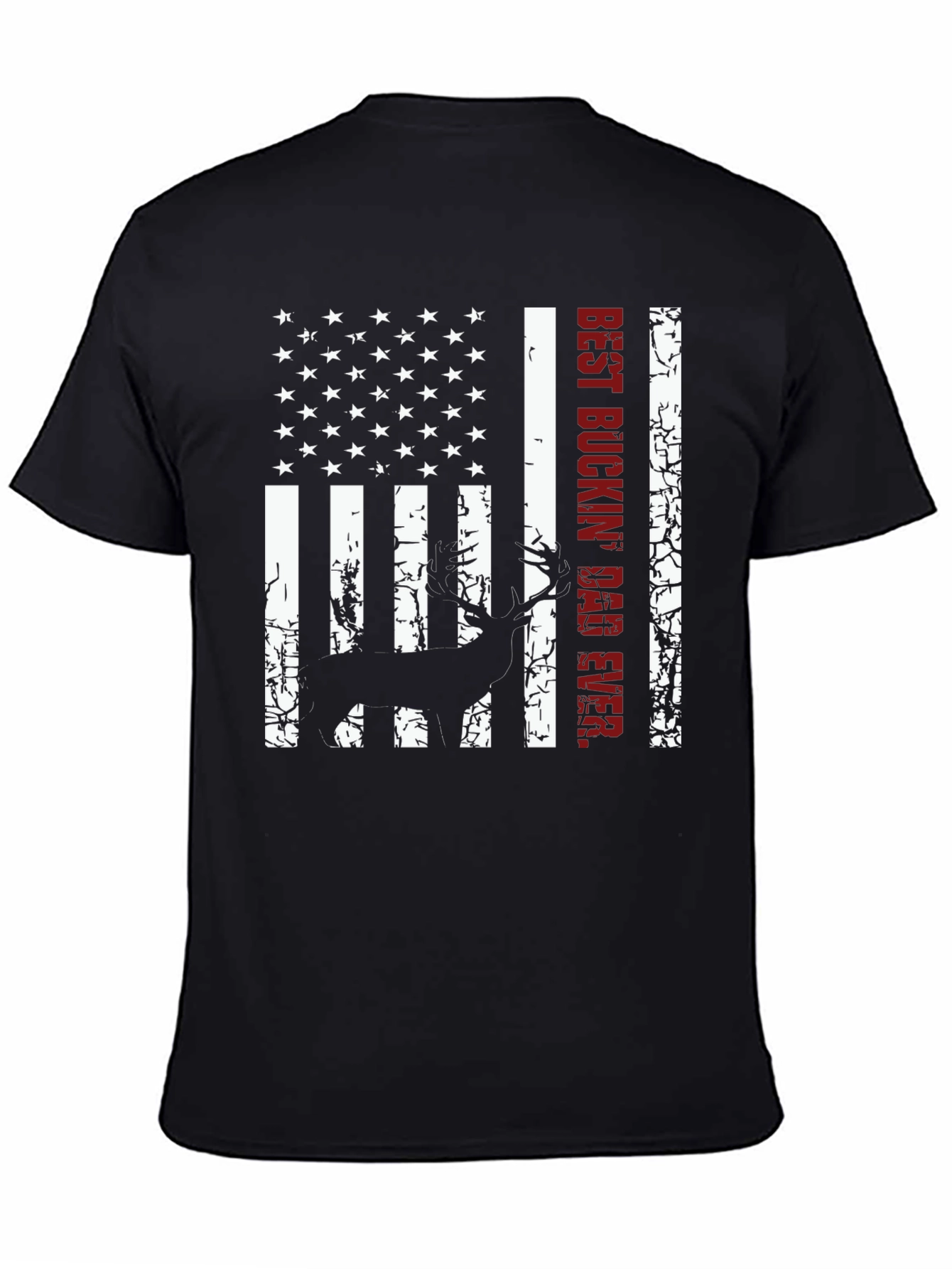 Best Buckin Dad Ever Deer Hunting Flag T-Shirt