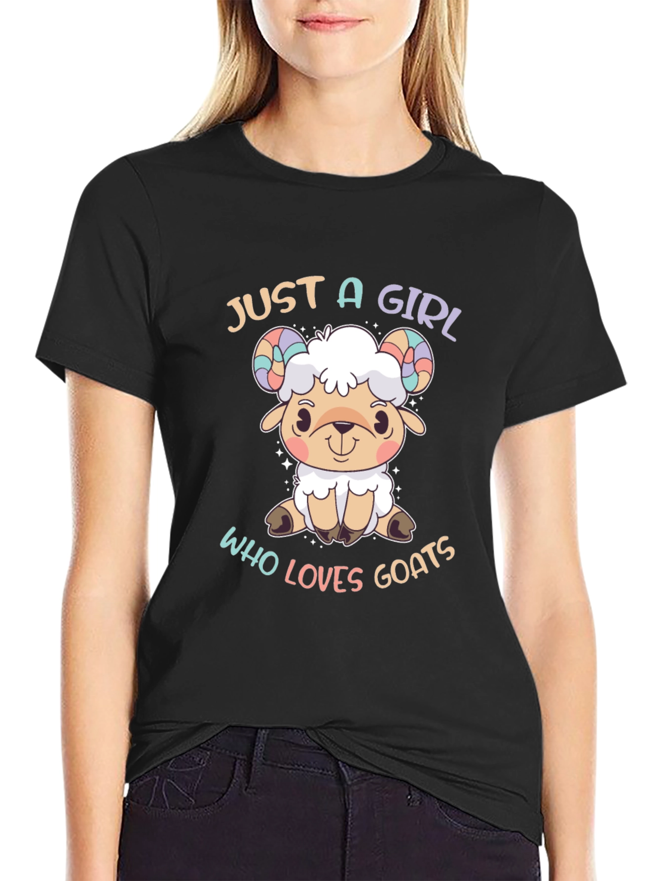 Cute Goat Girl T-Shirt - Just a Girl Who Loves Goats