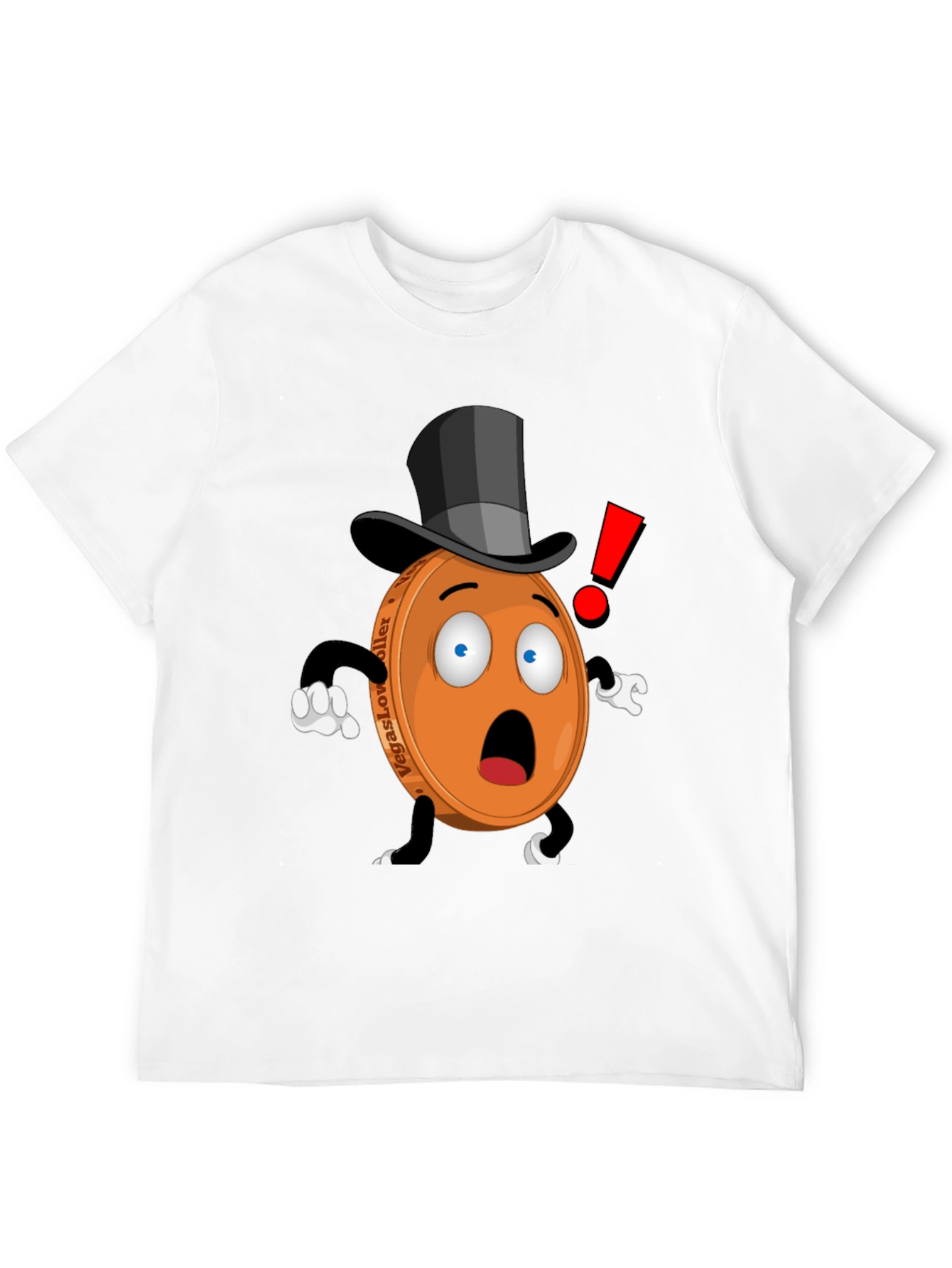 Novelty Cartoon Coin T-Shirt - Black