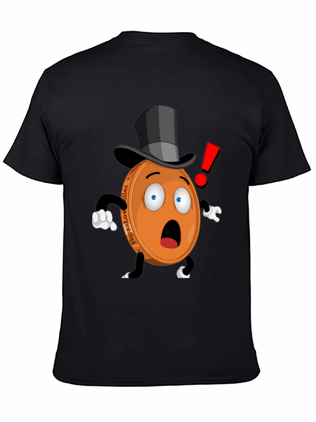 Novelty Cartoon Coin T-Shirt - Black
