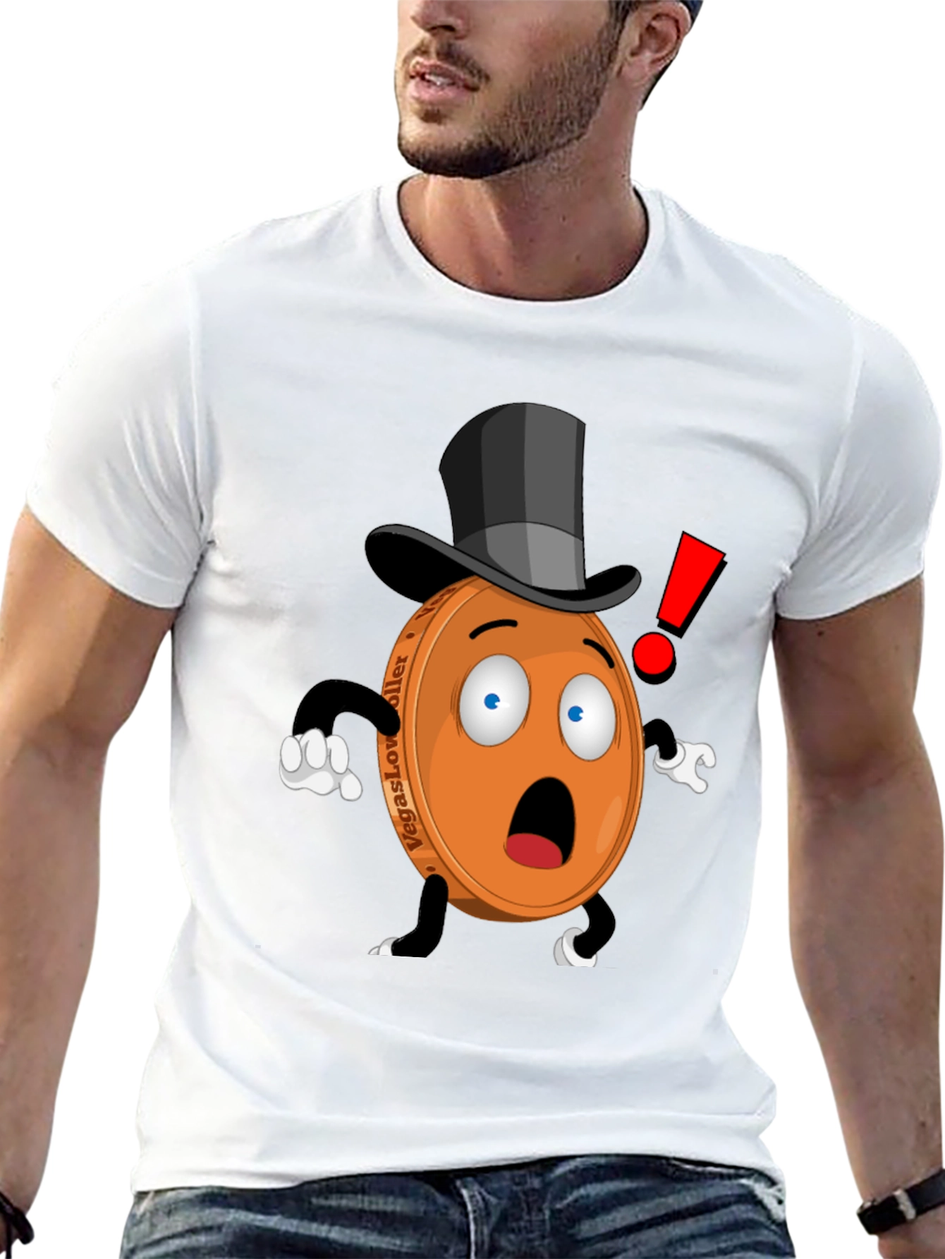 Novelty Cartoon Coin T-Shirt - Black
