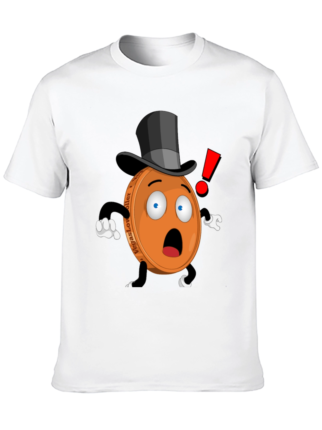 Novelty Cartoon Coin T-Shirt - Black