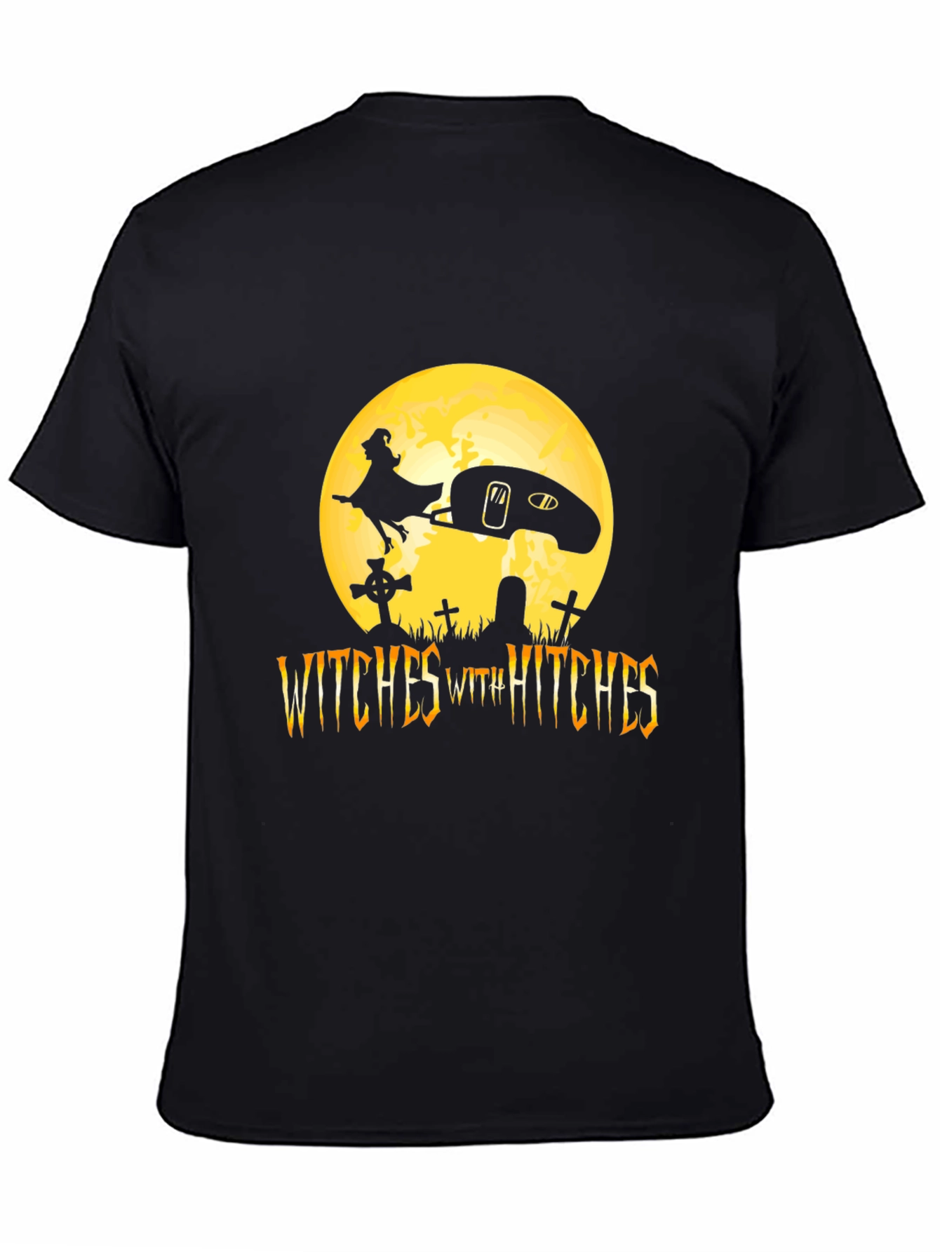 Witches With Hitches Black Halloween T-Shirt