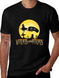 Witches With Hitches Black Halloween T-Shirt